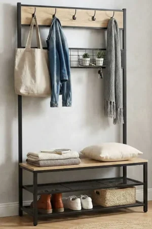 Halkast Alizee - 100x40x180cm - eikdecor/zwart Snelle Levering
