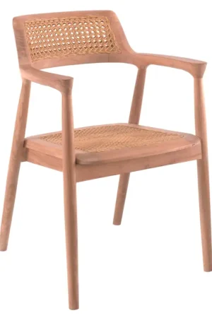 Tuinstoel Lombok Gescova - Teakhout en Rotan - 60x57x82cm - Bruin Gratis Retour