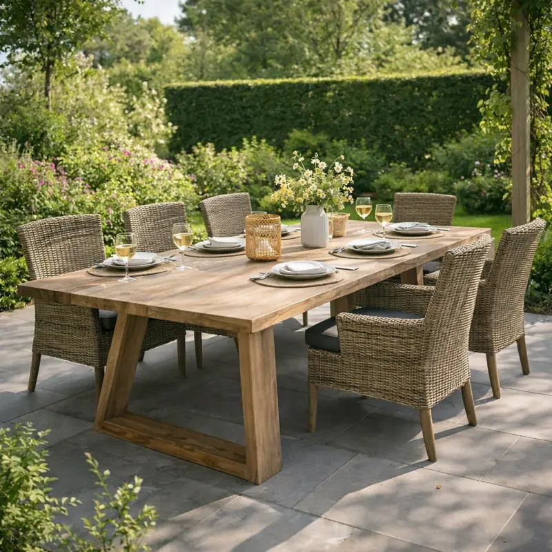 Shop Nu Tuintafel Victoria Gescova - Gerecycleerd Teakhout - 250x100x77cm - Bruin