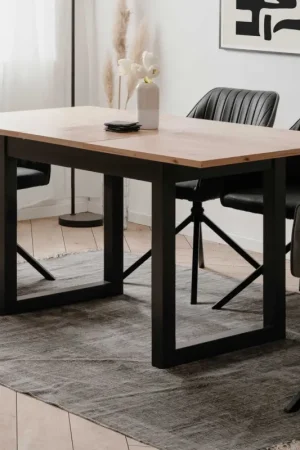 Betrouwbaar Verlengbare eettafel Damon 120/160x90 - eik/antraciet