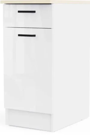 Keukenkast Bianco - 40x60x90cm - 1 deur & 1 lade - hoogglans wit Tijdelijk Beschikbaar
