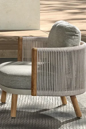 Betrouwbaar Fauteuil voor buiten Mendoza Gescova - teakhout en beige kussen - 83x80x90cm