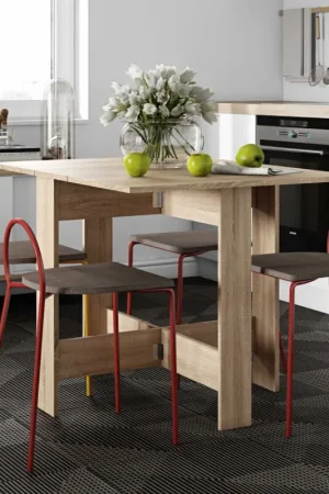 Direct Verzonden Opklapbare eettafel Papillon 103 cm - eik