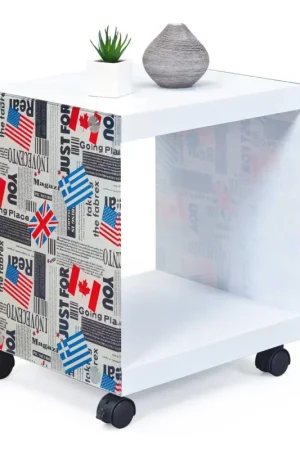 Seizoensaanbieding Bijzettafel Flagcube met wieltjes