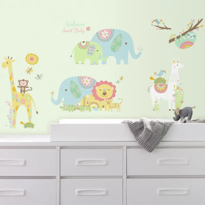 Muurstickers Tribal Baby Animals Beperkt Aanbod