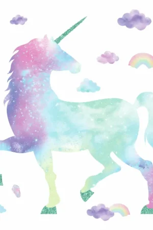 Merkproduct Muursticker Galaxy Unicorn