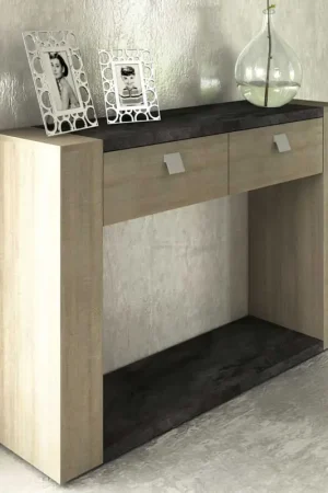 Sidetable Iris 120cm met 2 lades - grijs beton Koop Online