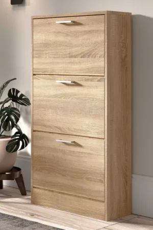 Aanbieding Schoenenkast Carini 3 laden - lichte sonoma