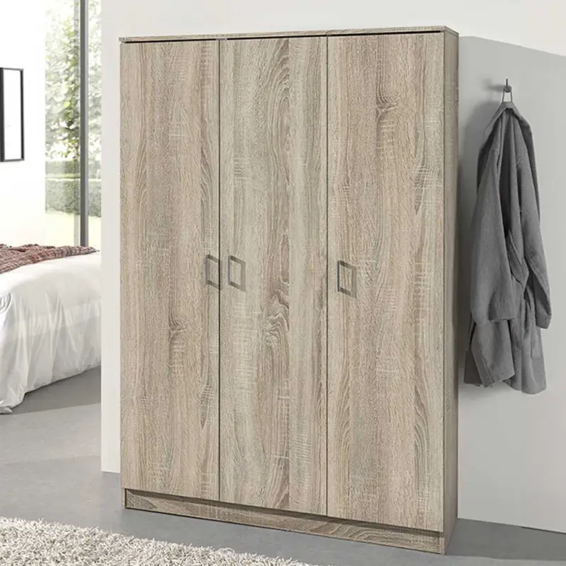 Hete Deal Opbergkast Ray 120cm met 3 deuren en 4 legplanken - sonoma eik