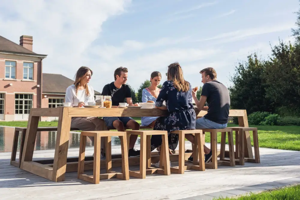 Weekendaanbieding Tuintafel Iberica Gescova - Gerecycleerd Teak - 300x100 cm - Bruin