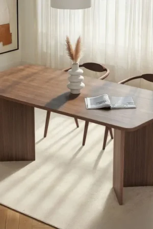 Eettafel Linza - 100% MELAMINE - Walnoot - 75 x 90 x 180 cm Direct Verzonden