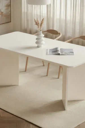 Eettafel Linza - 100% MELAMINE - Houtwit - 75 x 90 x 180 cm Shop Nu