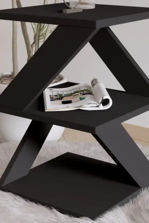 Bijzettafel Albeni - 100% MELAMINE - Zwart - 29,6 x 54,2 x 29,6 cm Bestseller