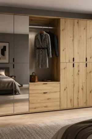 Kledingkast Projekt X Emob - Artisan Oak - 213x193x34 cm - Modern Premium