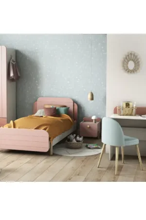 Hete Deal Kinderkamer Janne: bed 90x190cm, nachtkastje, kleerkast, bureau - roze/wit