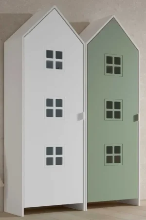 2-delige kledingkast Casami Bruges - 115x37x172 cm - Wit/groen Rechtstreeks Van De Fabrikant