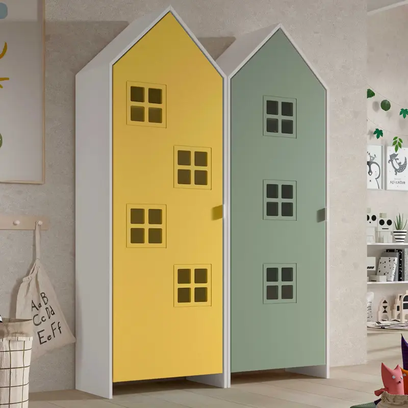 2-delige kledingkast Casami Bruges - 115x37x172 cm - Geel/groen Gratis Retour