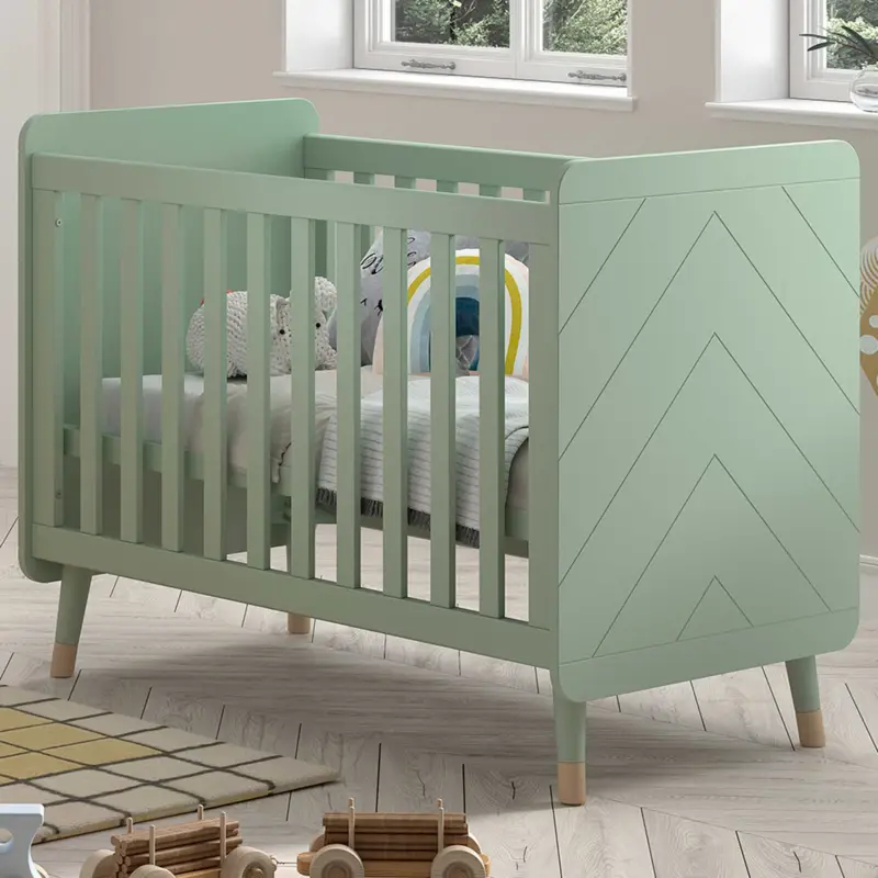 Lage Prijs Babybed Billy - 124x68x94 cm - Olijfgroen