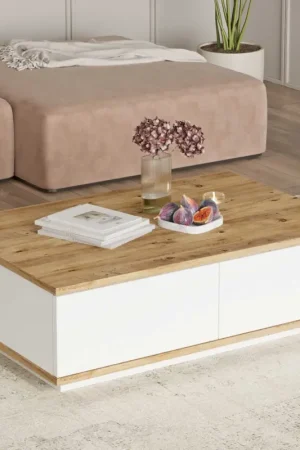 Premium FR14 Salontafel | 100% MELAMINE | Atlantisch grenen, wit