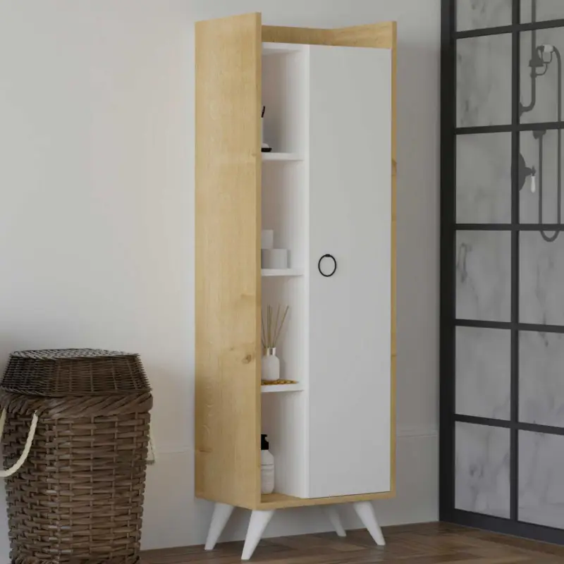 Fabrieksprijs Ilgım Multifunctionele kast | 100% MELAMINE | Eiken, wit
