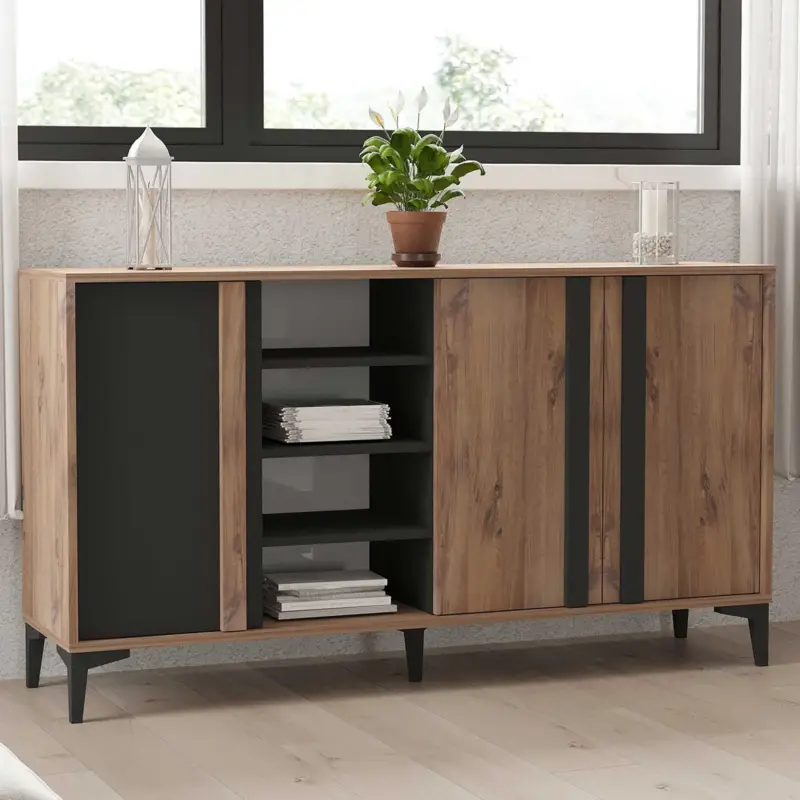 Uitverkoop Dora Console | 100% MELAMINE | Atlantic, Antraciet