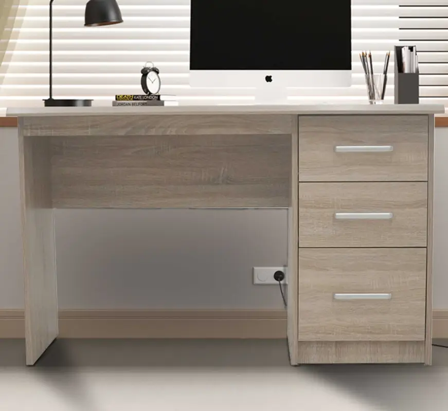 Bureau Mateo 121x60x75cm met drie lades - eikdecor Nu Kopen