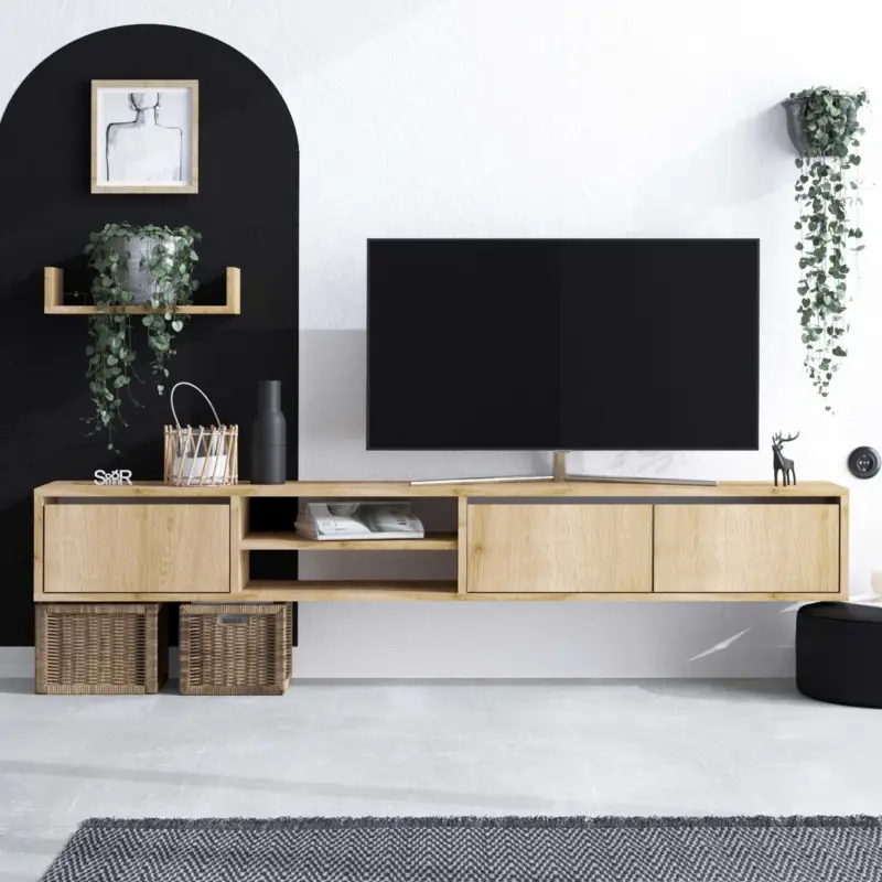 Heka TV-meubel | 100% MELAMINE | Saffier Eiken Gratis Retour