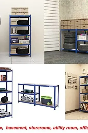 Aanbieding Stalen stellingkast met 5 etages, montage zonder gereedschap, berging in garage, maximale belasting. 650 kg, 30x75x150 cm