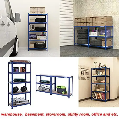 Aanbieding Stalen stellingkast met 5 etages, montage zonder gereedschap, berging in garage, maximale belasting. 650 kg, 30x75x150 cm