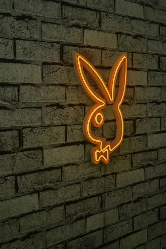Gecertificeerd Neonverlichting konijn met das - Wallity reeks - Geel