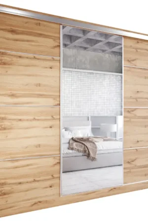 Speciale Aanbieding Schuifdeurkast met spiegel en lades ELIA D 250 wotan eiken