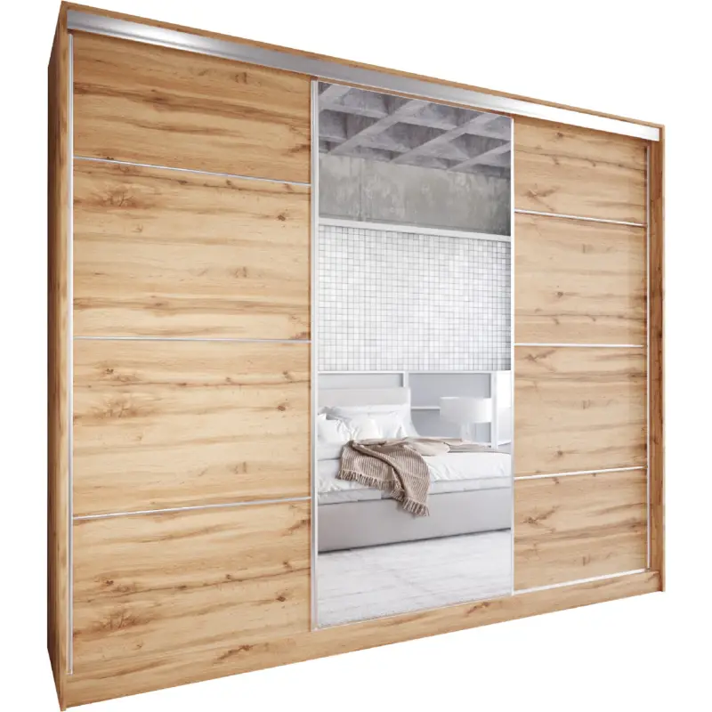 Aanbieding Schuifkast met spiegel en lades ELIA D 270 Wotan eik