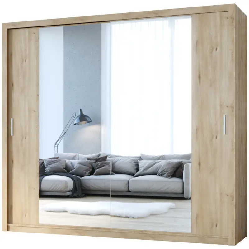 Schuifdeurkast met spiegel VISTA 220 artisan eik Koopje