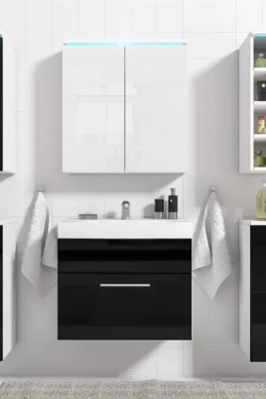 Badkamer MEGI wit / zwart hoogglans Favoriet