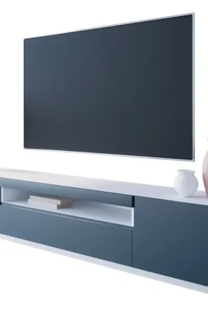 Aanbieding TV-meubel DONE 200 wit / marineblauw