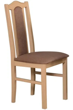 Houten stoel DK2 met bruine stof 4B Lage Kosten