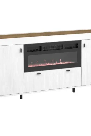 Exclusieve Aanbieding Commode met haard MOSSO 07K wit