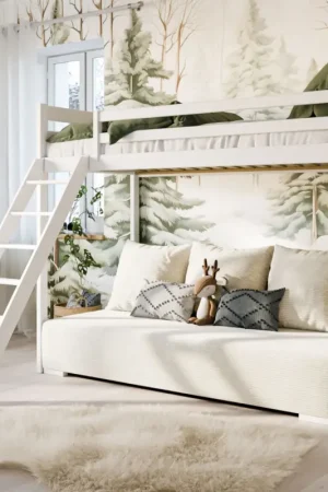 Speciale Aanbieding Stapelbed met sofa FINO wit poso 38