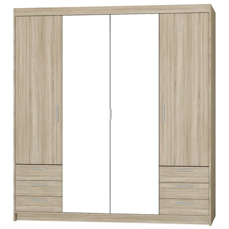 Gratis Retour Kast met spiegel ELENI 4D6S sonoma