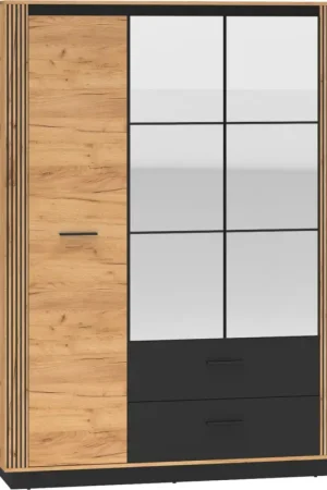 Alleen Vandaag Kast met spiegel URSA 02 craft eiken goud + zwart