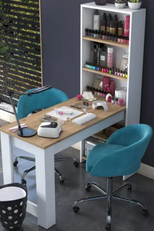 Uitverkoop Kaptafel Balgoze Walnoot/Wit