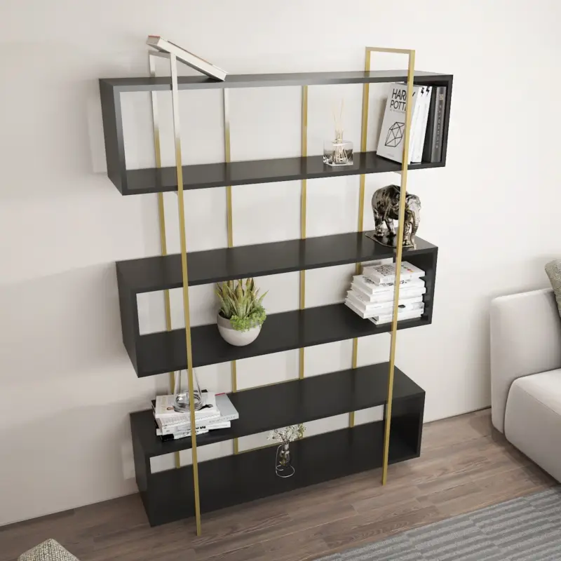 Boekenkast Bruti Antraciet/Goud 180cm Betrouwbaar