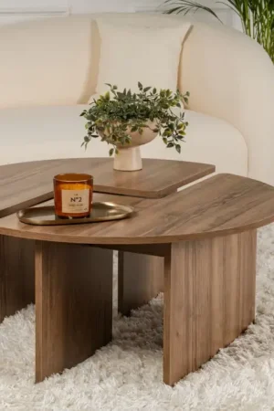 Beste Prijs Salontafel Moira Walnoot Set van 2
