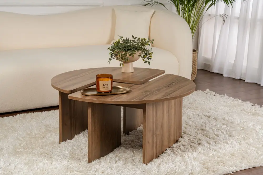 Beste Prijs Salontafel Moira Walnoot Set van 2