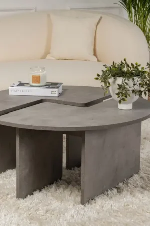 Exclusieve Aanbieding Salontafel Moira Betongrijs Set van 2
