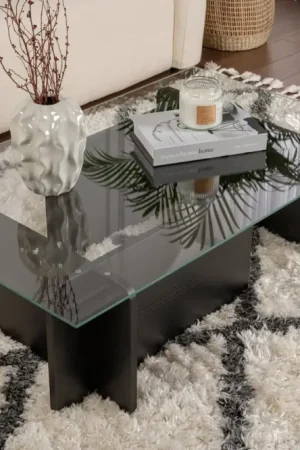 Beperkte Voorraad Salontafel Flavio Glas/Zwart 105cm