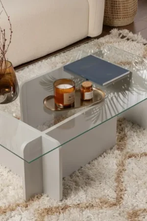 Beperkt Aanbod Salontafel Flavio Glas/Grijs 105cm