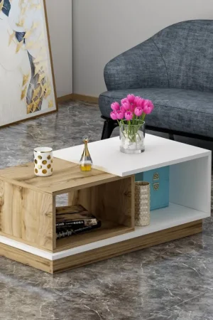 Alleen Vandaag Salontafel Viyana Wit/Naturel 90cm