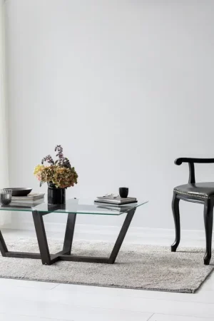 Betrouwbaar Salontafel Amalfi Glas/Antraciet 105cm
