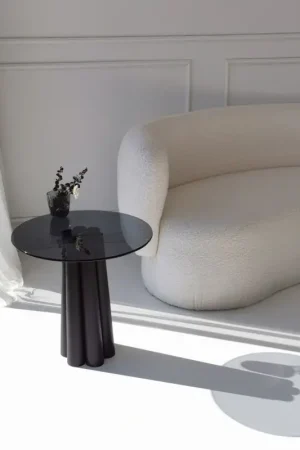 Aanbieding Salontafel Thales Smoke/Zwart Ø50cm